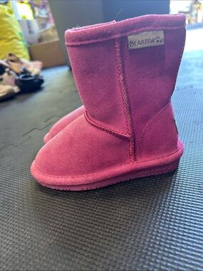BearPaw Kids Hot Pink Suede Cozy Boot